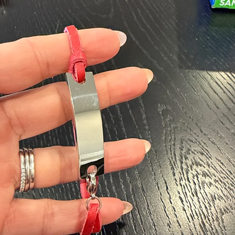 NWT Plunder Pink leather and silver tone Bracelet mix and match 3 for $35